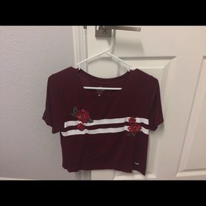 Cropped rose shirt